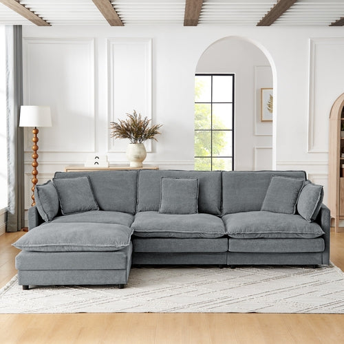 L-Shaped Sectional Sofa with Storage - Modern Luxury Living Room Couch