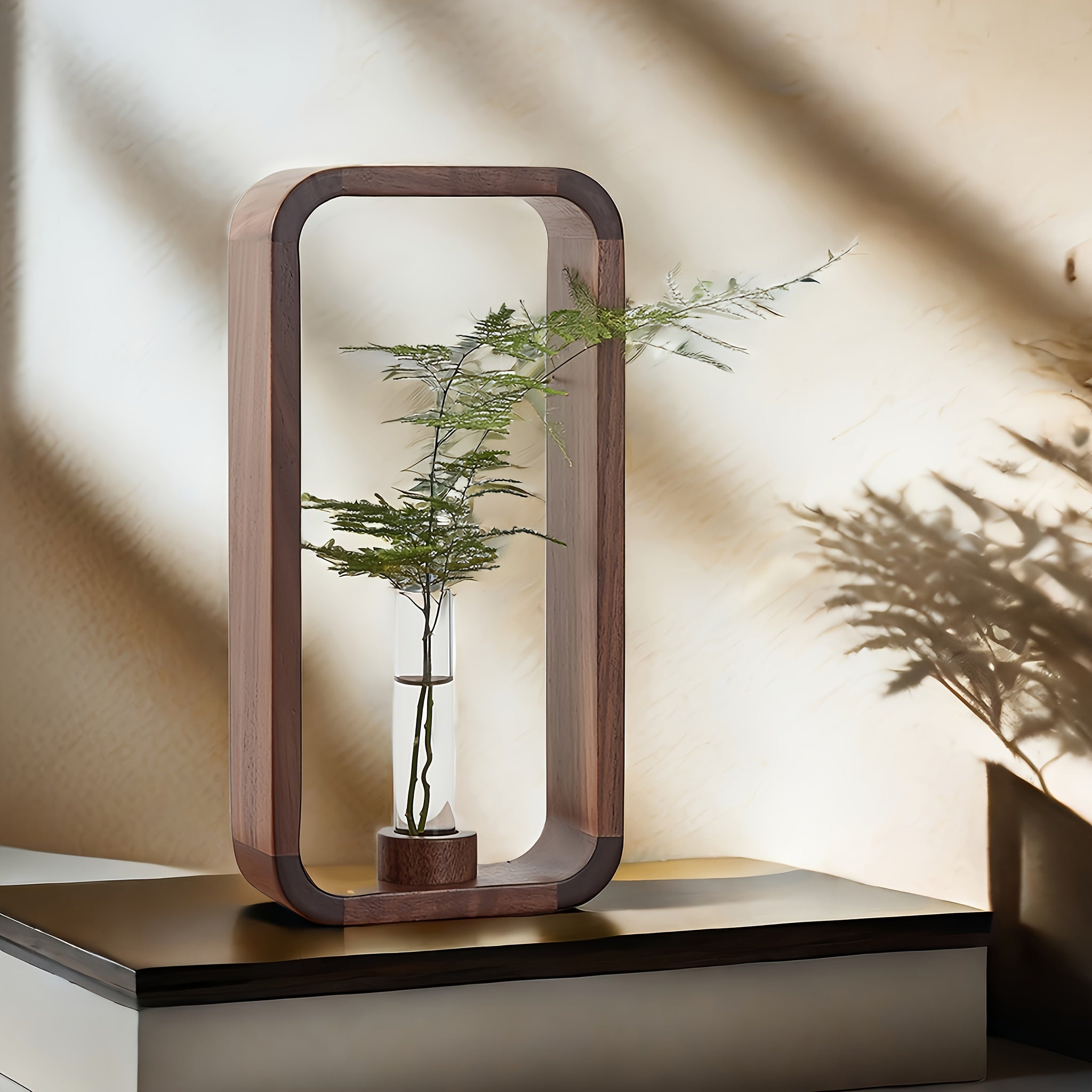 Wooden Hydroponic Planter - Zen-Inspired Solid Wood Plant Stand