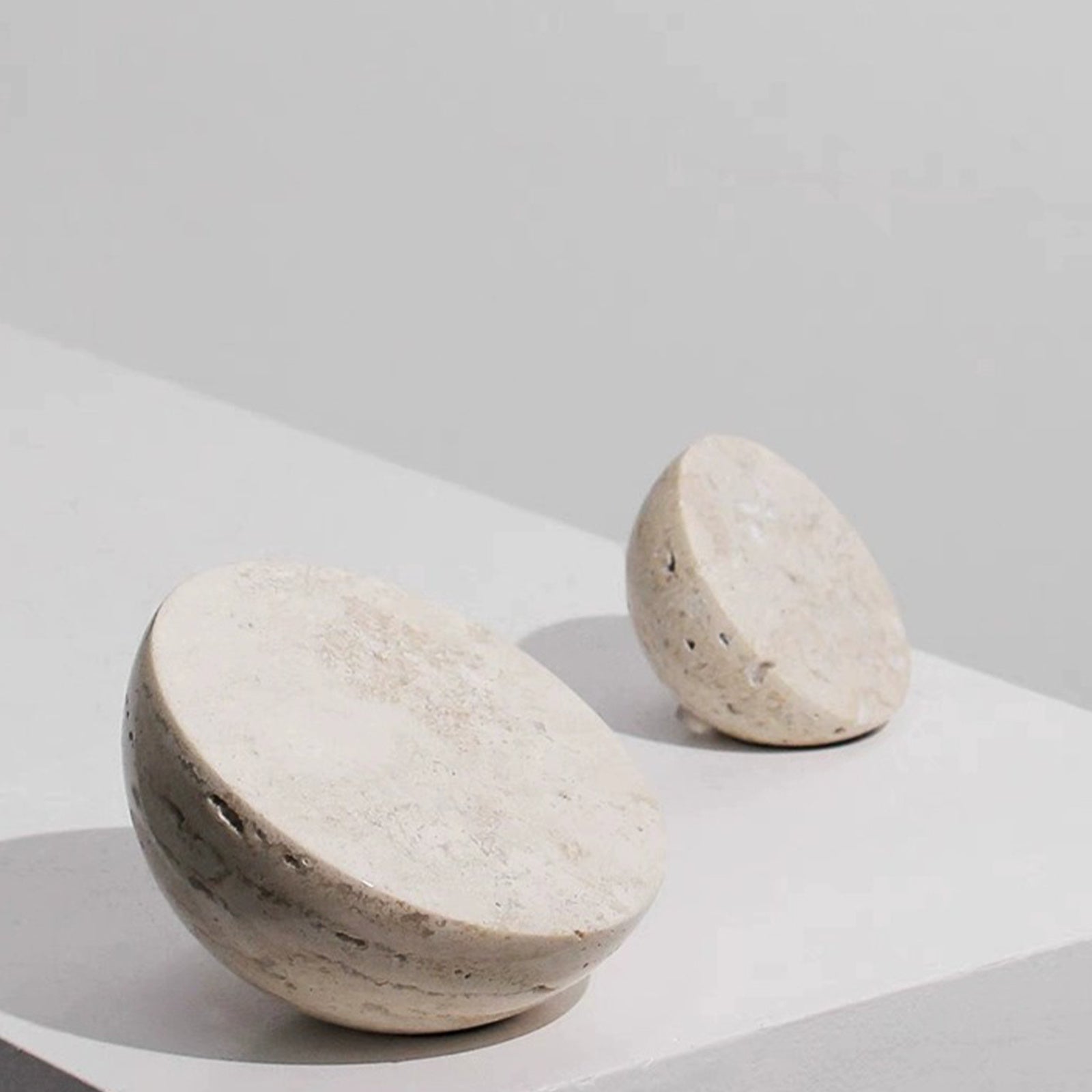 Marble Hemisphere Bookend - Polished Stone Décor for Shelf & Desk