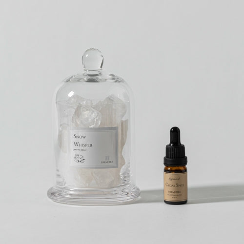 Snow Whisper Gemstone Diffuser - Cedar Spice Reed Diffuser | Aromatherapy