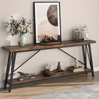70.9" Extra Long Console Table - Industrial Sofa Table for Entryway & Living Room