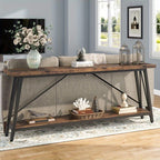 70.9" Extra Long Console Table - Industrial Sofa Table for Entryway & Living Room