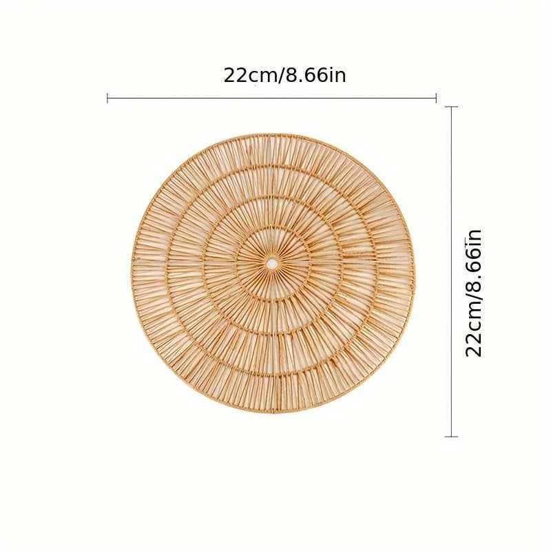 Natural Woven Rattan Wall Hanging - Handcrafted Boho Wall Decor - LUXE Home Collection Co