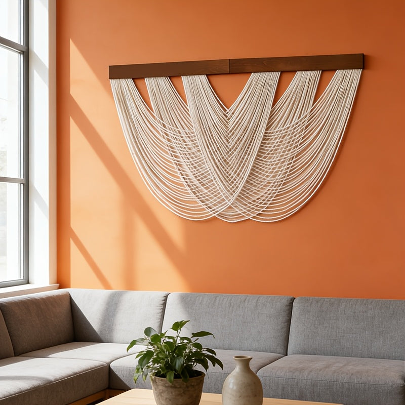 Nordic Boho Wall Tapestry - Handwoven Cotton Wall Hanging | Scandinavian Home Decor