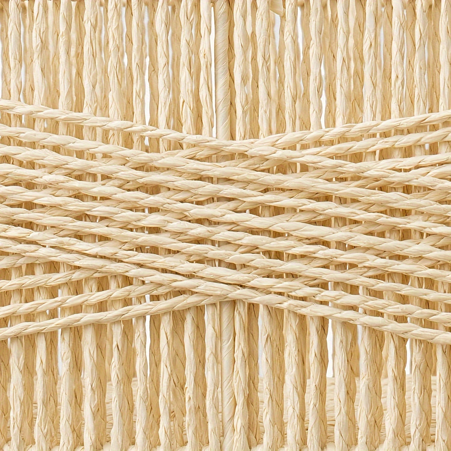 Wicker Storage Basket - Large Vintage Rattan Organizer with Handles