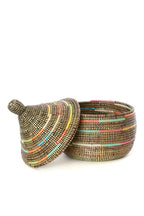 Kenya Sisal Warming Basket with Lid 12" | Handwoven African Storage Basket