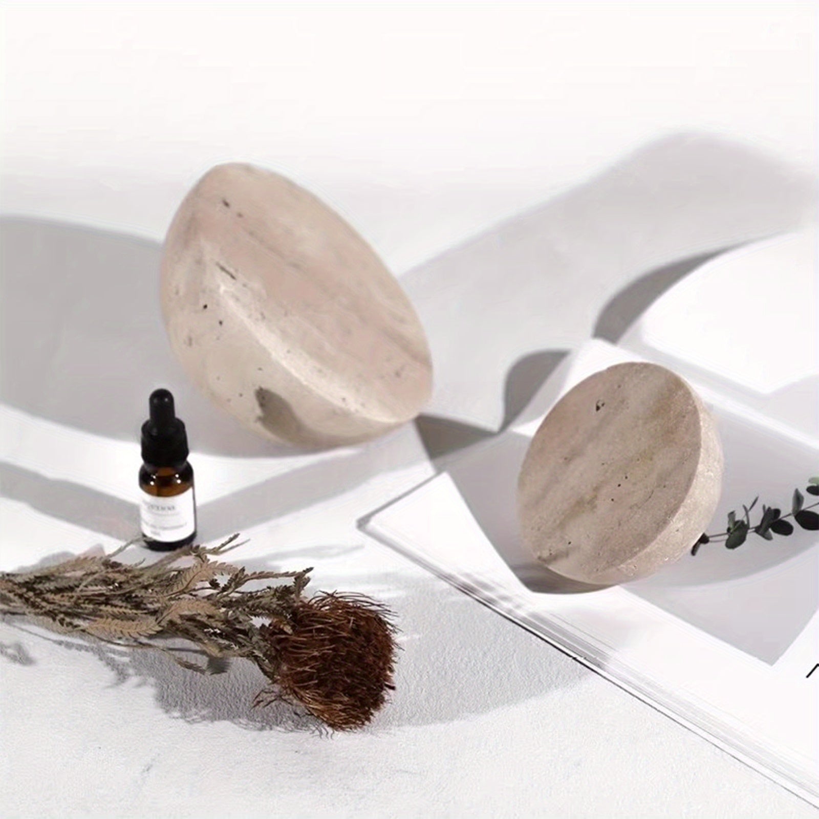 Marble Hemisphere Bookend - Polished Stone Décor for Shelf & Desk