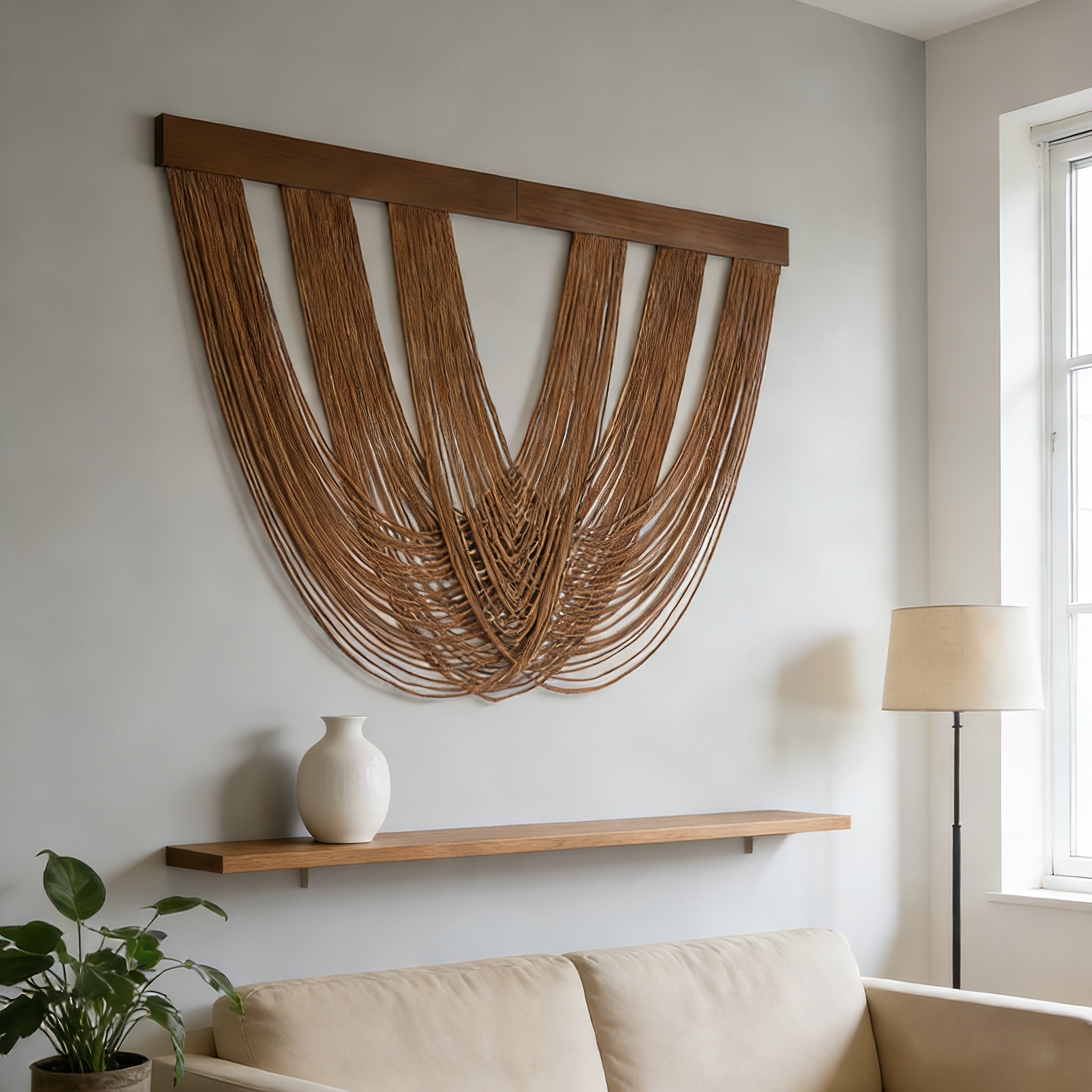 Nordic Boho Wall Tapestry - Handwoven Cotton Wall Hanging | Scandinavian Home Decor