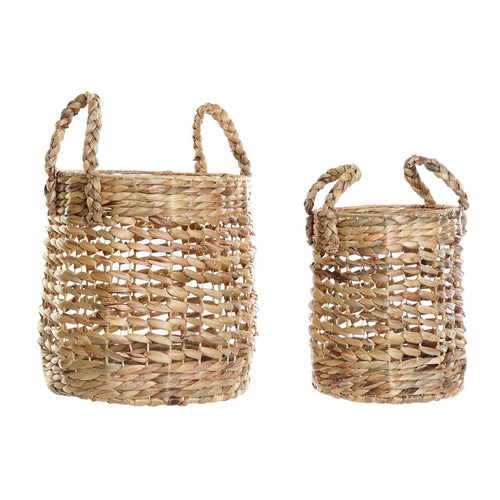 Natural Basket Set of 2 - Storage Organizers 35x35x36cm for Home Décor
