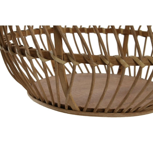 Natural Bamboo Basket Set of 2 - Tropical Storage Organizers 34.5x34.5x30cm