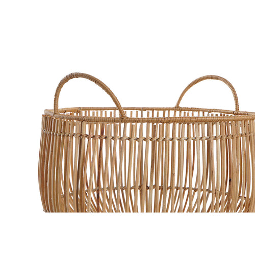 Natural Rattan Basket Set of 2 - Handwoven Storage Organizers for Home Décor