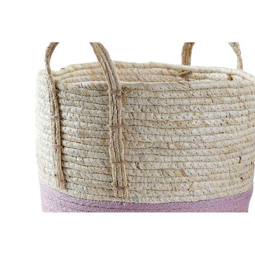 Natural Woven Storage Baskets with Handles Set of 3 | 30x30x26cm Organizer