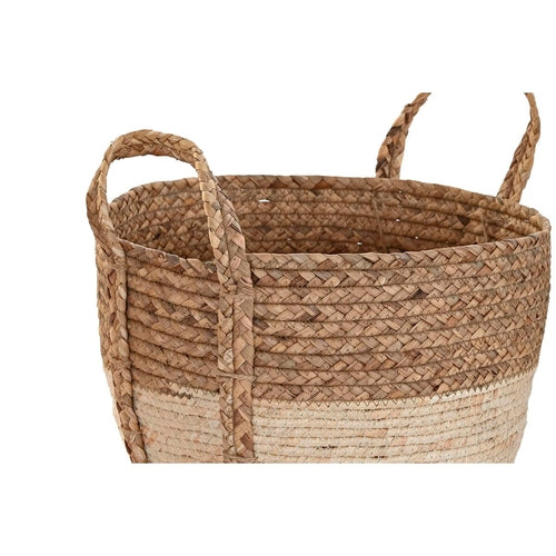 Natural Fiber Basket Set - 3 Piece Round Storage Organizer Baskets