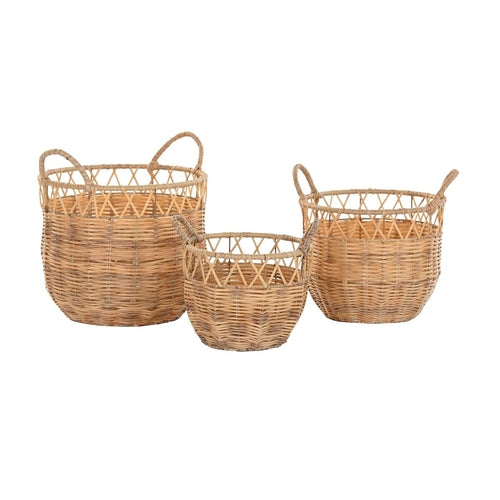 Premium Metal Storage Basket Set - Industrial Chic Organization