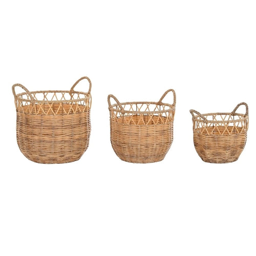 Premium Metal Storage Basket Set - Industrial Chic Organization