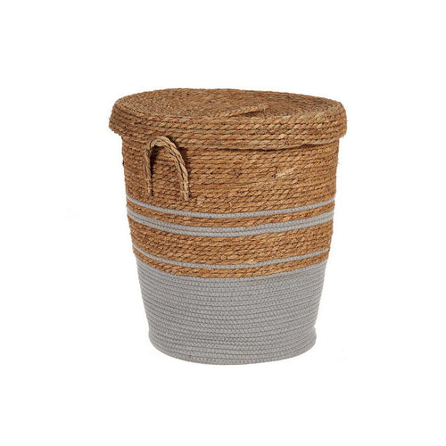 Large Seagrass Storage Basket with Lid 43x49x43cm | Marine Algae Organizer
