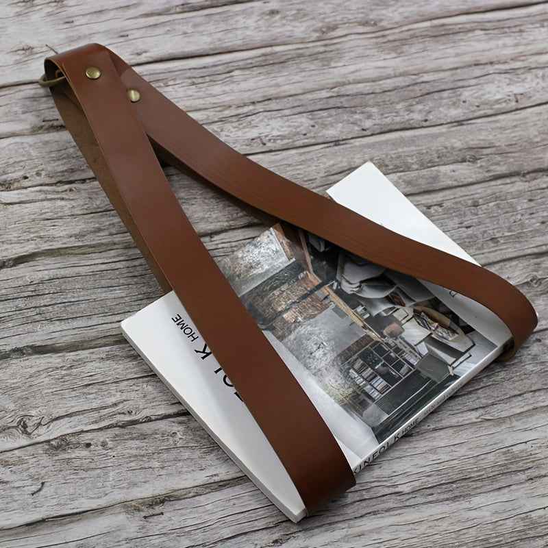Artisan Leather Magazine Holder - Wall Mounted Storage Organizer - LUXE Home Collection Co