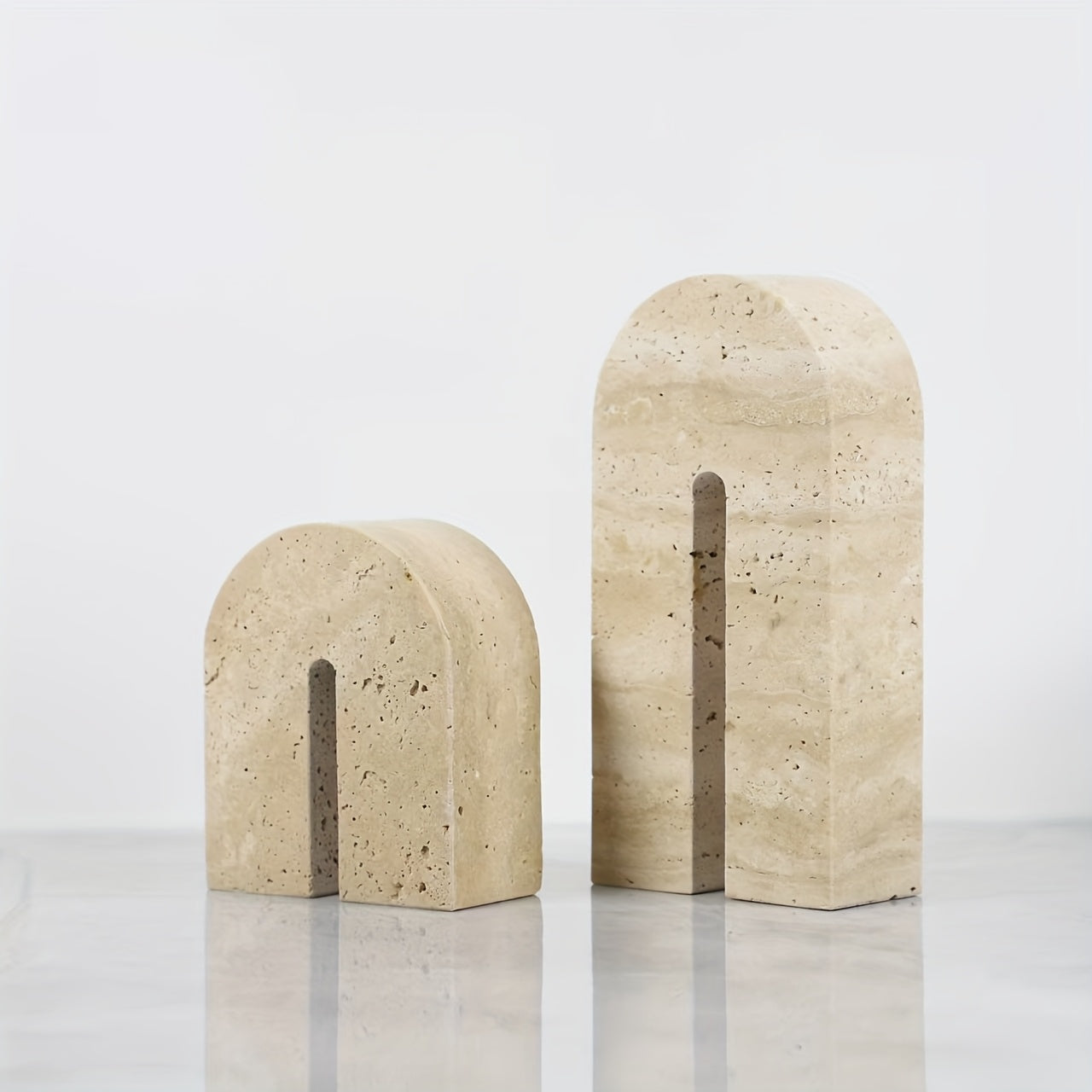 Modern Geometric Arch Bookend Set  Luxury Home Decor