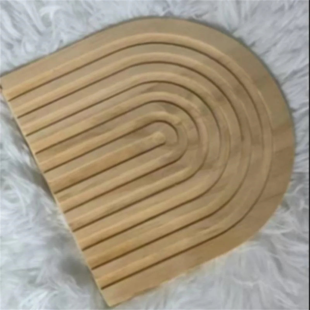 Wooden Wave Cutting Board - Boho Arch Shaped Serving Board