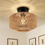 Handmade Rattan Pendant Light | Bamboo Woven Ceiling Chandelier