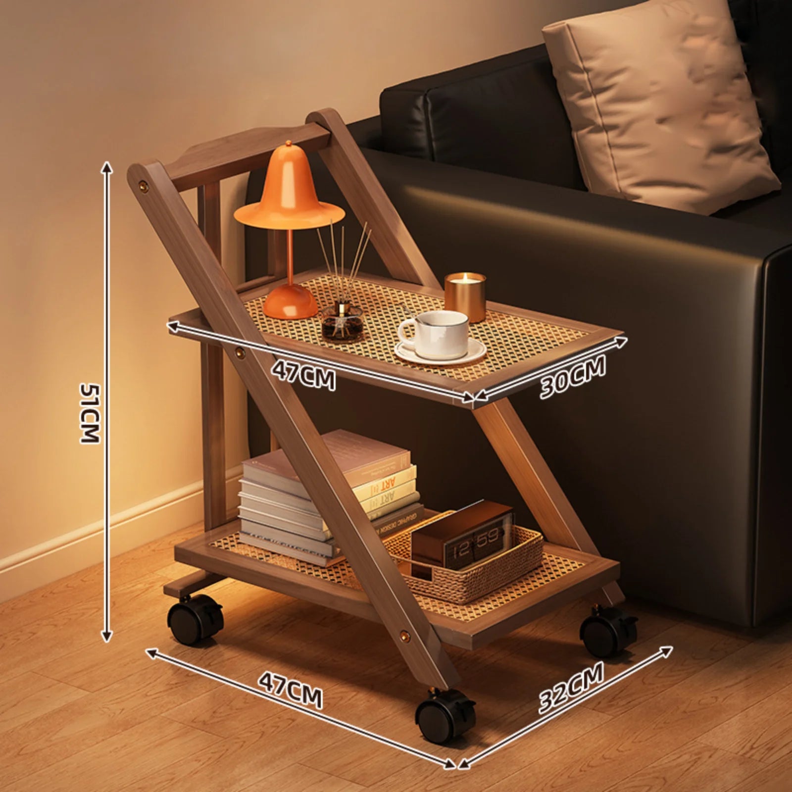Foldable Bedside Table - Multi-Layer Storage Rack for Bedroom & Living Room