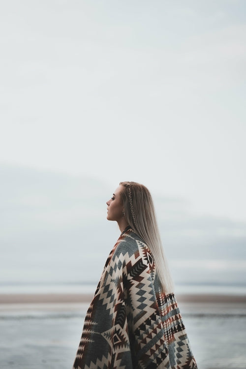 Handcrafted Recycled Acrylic Blanket Queen - Mint Green | Secoya Throw