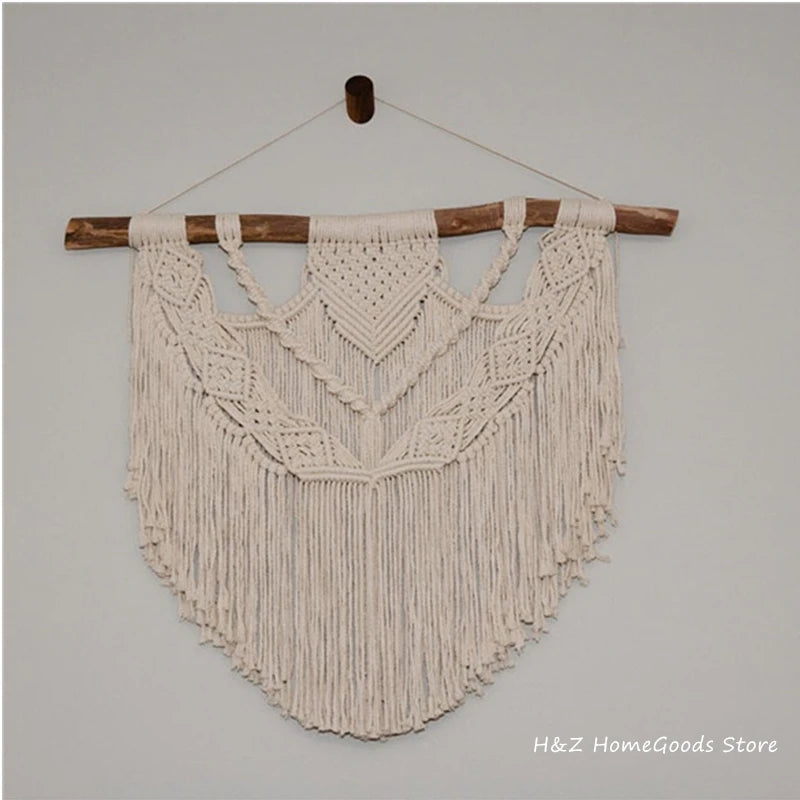 Macrame Wall Hanging - Boho Woven Tapestry for Coastal & Minimalist Home Decor