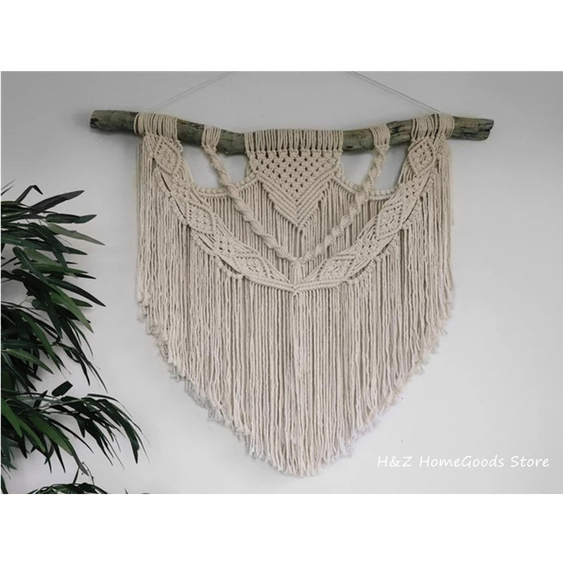 Macrame Wall Hanging - Boho Woven Tapestry for Coastal & Minimalist Home Decor