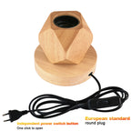 Wood Table Lamp Base - Modern E27 Bedside Lamp for Bedroom Decor