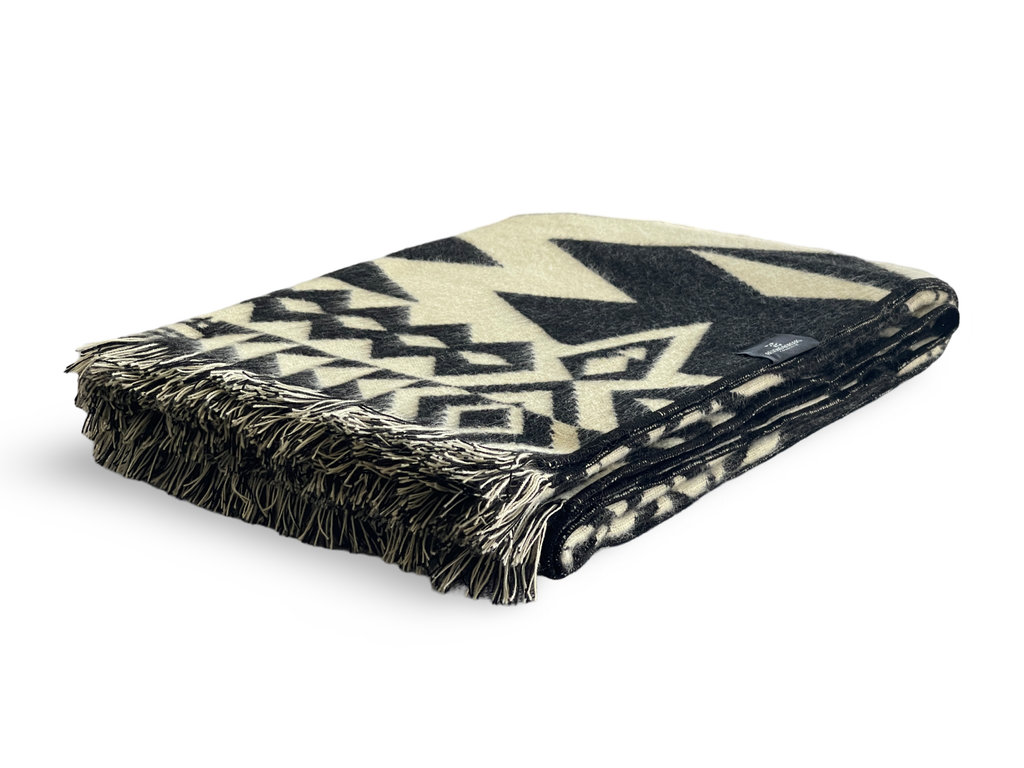 Awa Throw Blanket - Premium Woven Natural & Black Textile - LUXE Home Collection Co