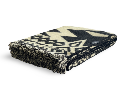 Awa Throw Blanket - Premium Woven Natural & Black Textile - LUXE Home Collection Co