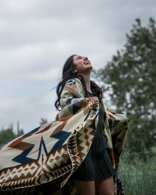 Handcrafted Ecuadorian Queen Blanket - Earth Tone | Awa Throw