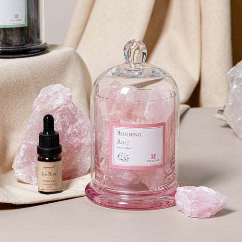 Blushing Rosé Gemstone Diffuser - Rose Jasmine Reed Diffuser | Aromatherapy