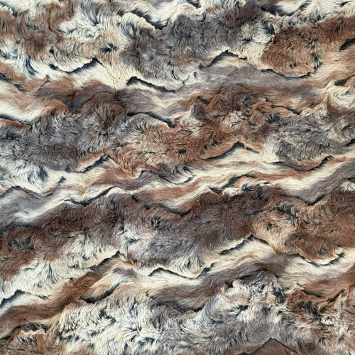 Luxury Brown Wild Rabbit Faux Fur Throw Blanket - Premium Reversible