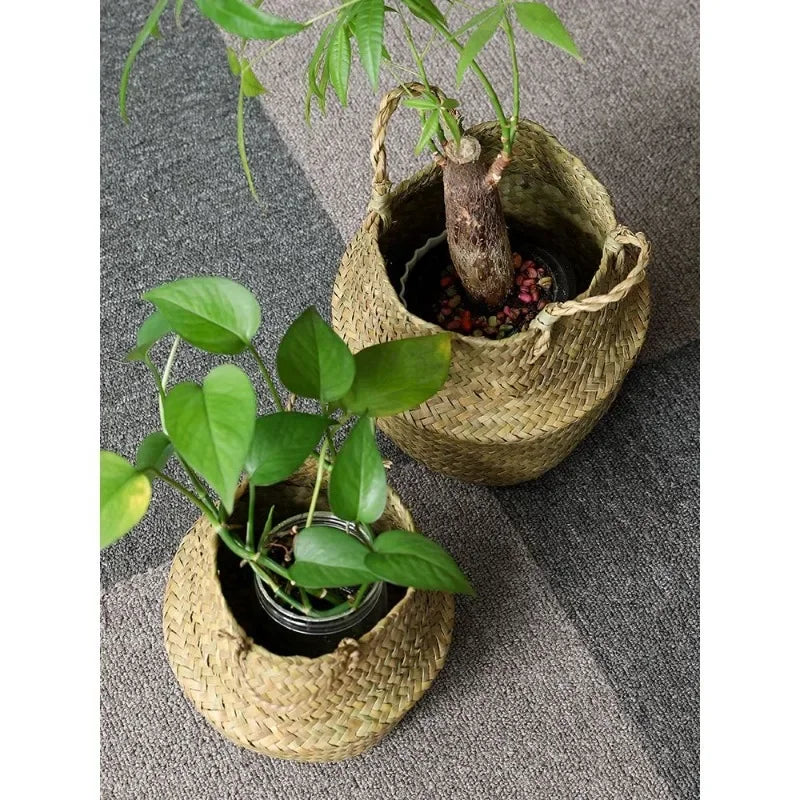 Seagrass Basket - Rattan Hanging Planter & Storage Organizer