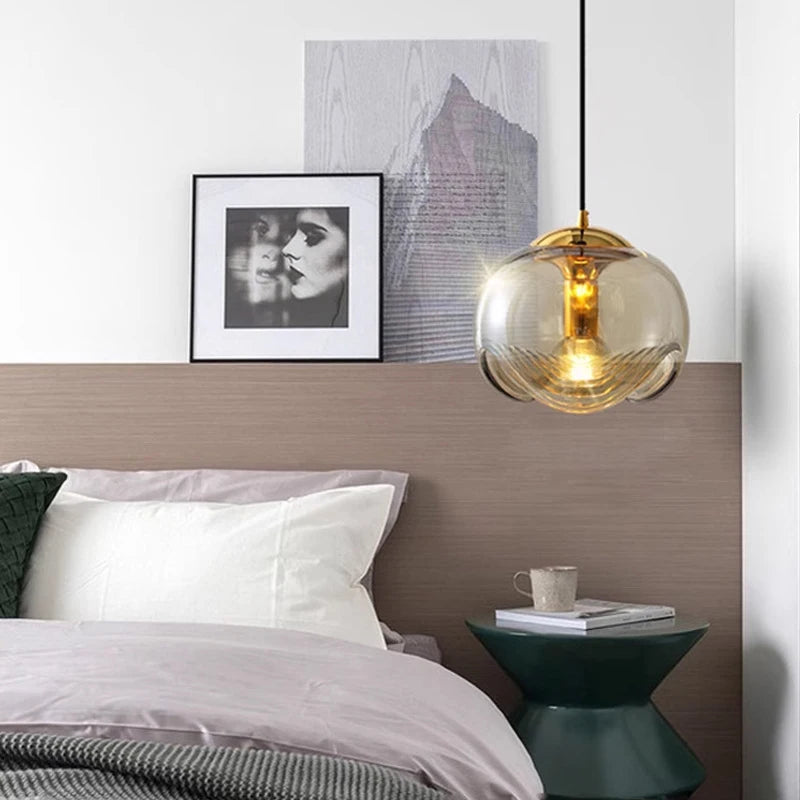 Glass Pendant Light - Modern Chandelier for Dining Room & Kitchen