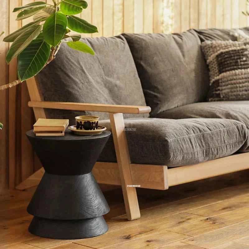 Creative Retro Solid Wood Coffee Table Nordic Home Furniture Round Sofa Side Table Homestay Decoration Simple Tree Stump Stool L