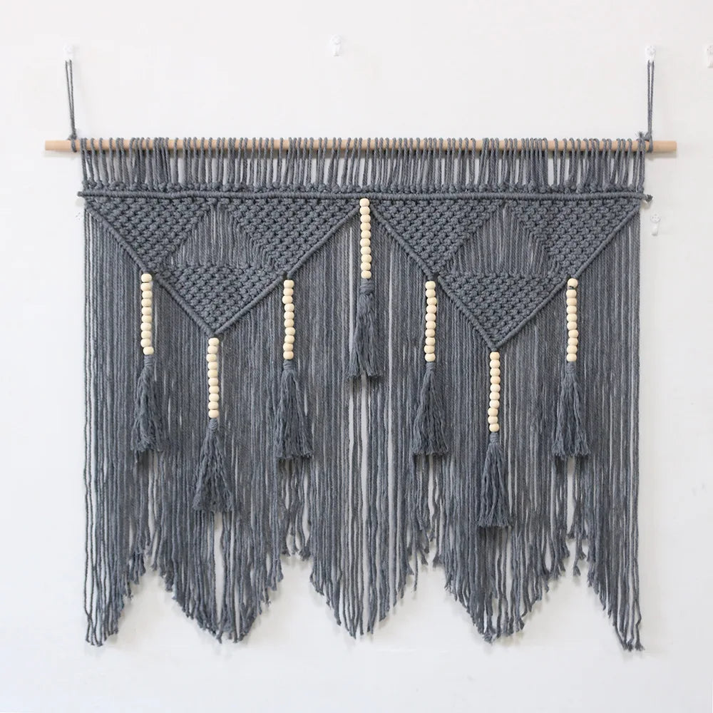 Large Macrame Wall Tapestry - Boho Hand Woven Wall Hanging for Living Room