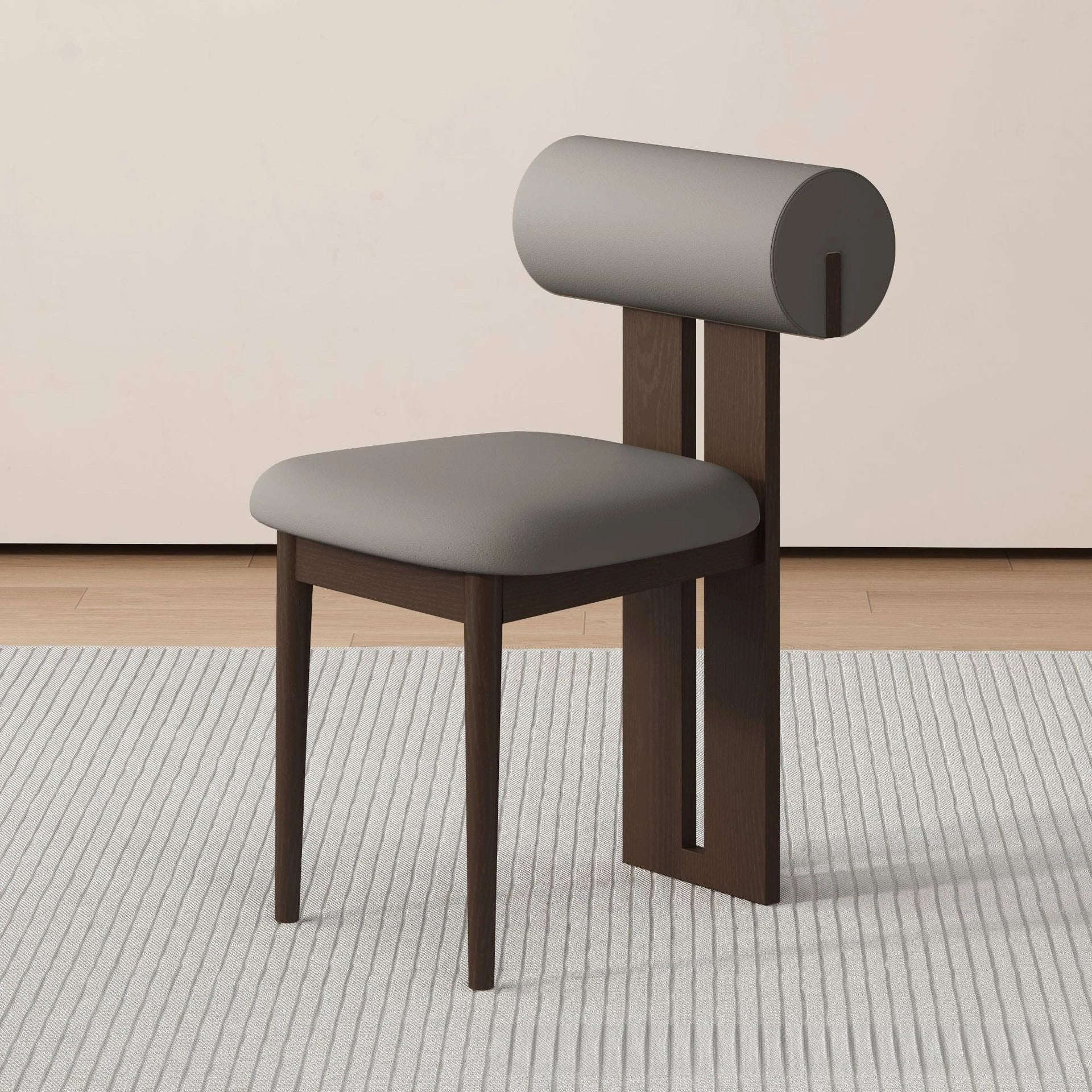 Solid Wood Dining Chair - Modern Upholstered Backrest Chair