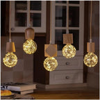 Wooden Pendant Light | Nordic Vintage E27 Hanging Lamp