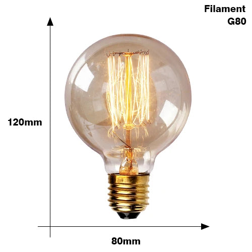 Vintage Edison Bulb - E27 40W Retro Filament Light Bulb for Home Decor