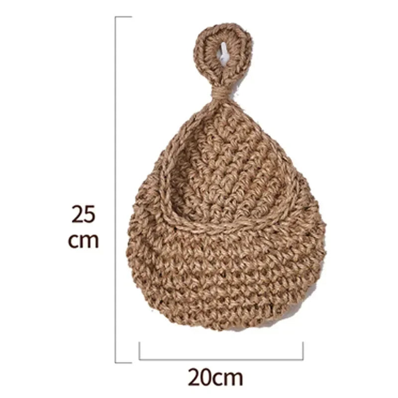 Hanging Wall Basket - Rustic Storage Organizer for Kitchen 