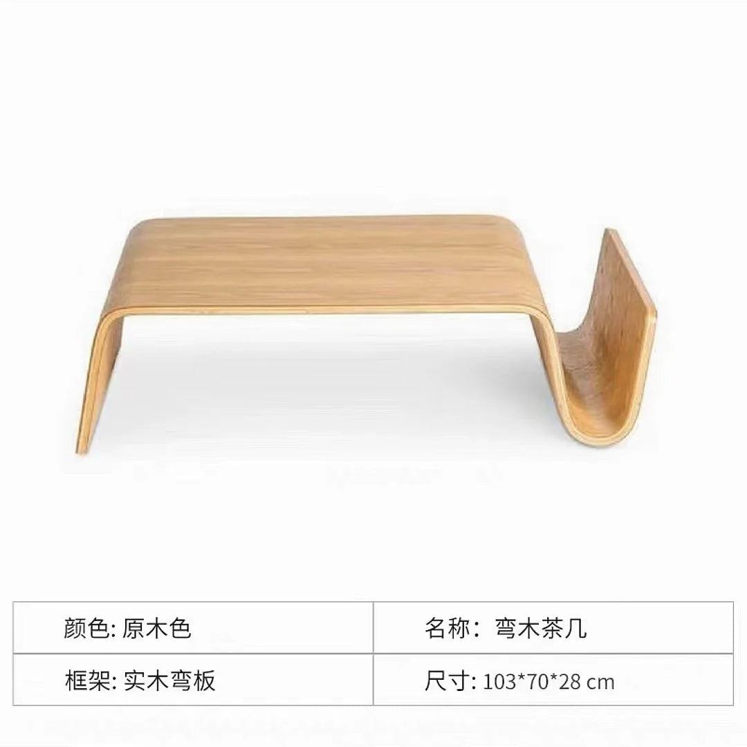Japanese Ash Wood Coffee Table - Solid Wood Tatami Tea Table for Living Room