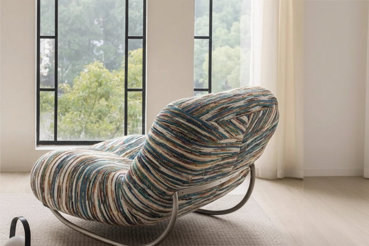 Wrought Iron Caterpillar Rocking Chair - Retro Caterpillar Lounge Chair