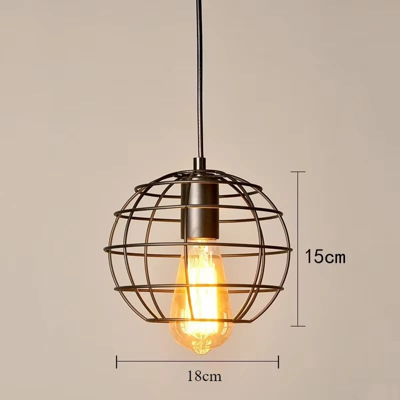 Industrial Black Metal Pendant Light | Vintage Loft Dining Room Lighting