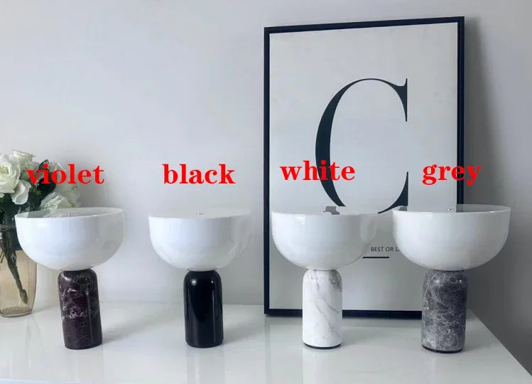 Marble Bedside Table Lamp - Danish Designer Touch Lamp for Bedroom & Office