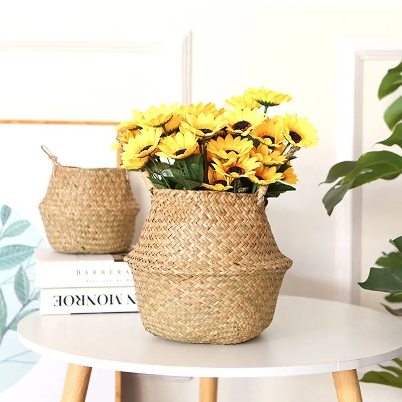 Seagrass Basket - Rattan Hanging Planter & Storage Organizer