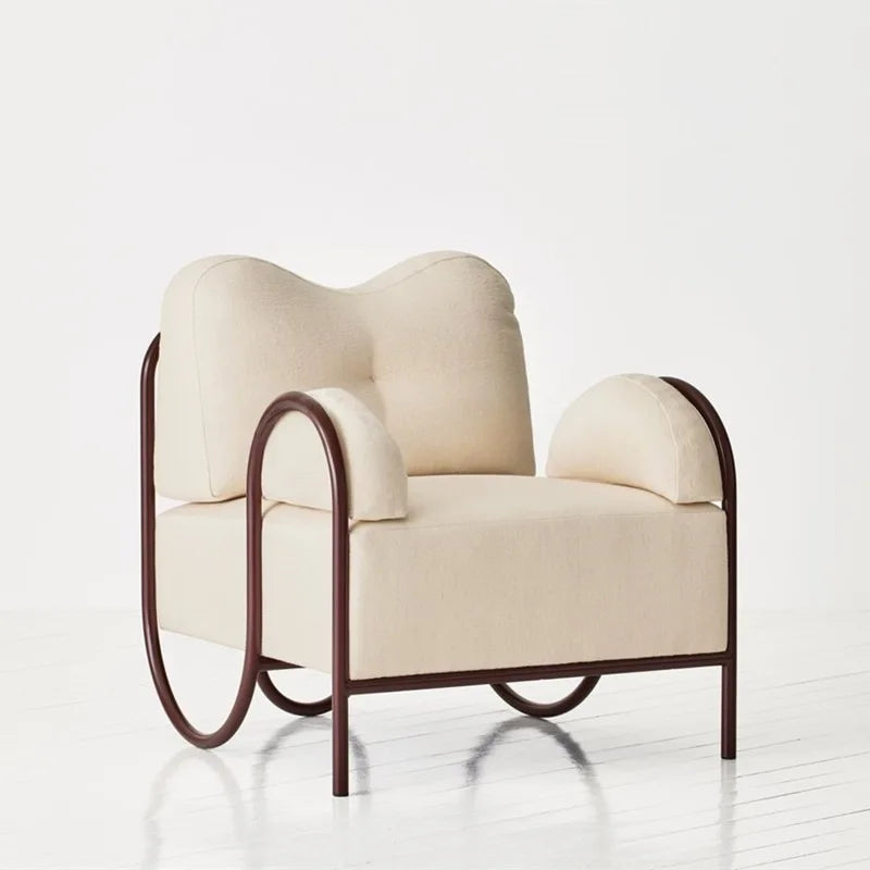 Italian Solid Wood Sofa Chair - Designer Accent Chair for Living Room & Balcony