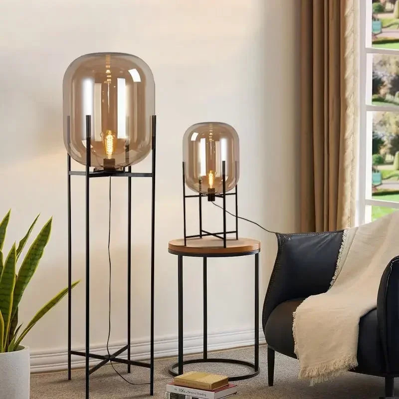 Glass Ball Floor Lamp - Nordic Postmodern LED Spherical Lamp for Living Room