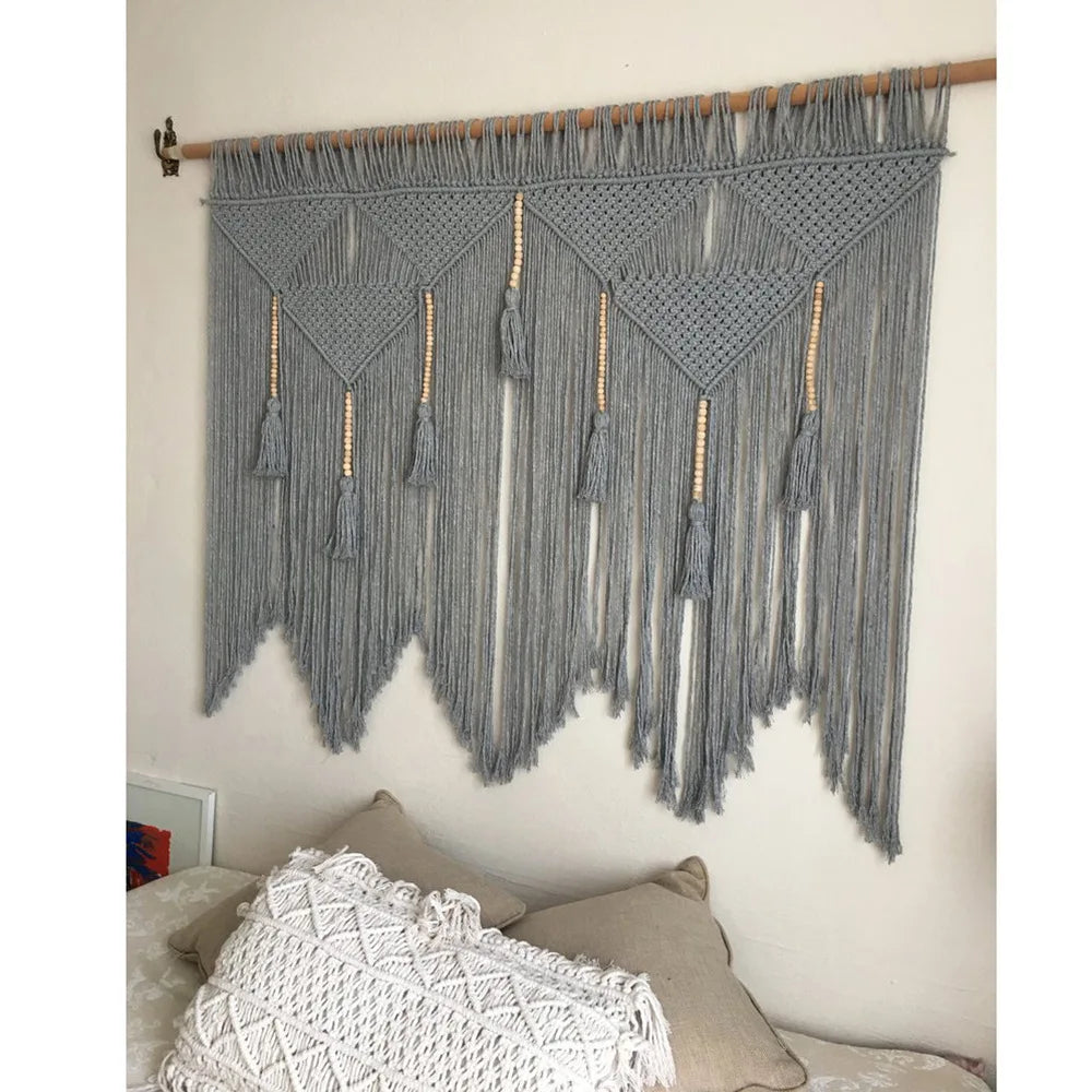Large Macrame Wall Tapestry - Boho Hand Woven Wall Hanging for Living Room